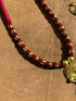 Red 3 Drop Dhokra Necklace